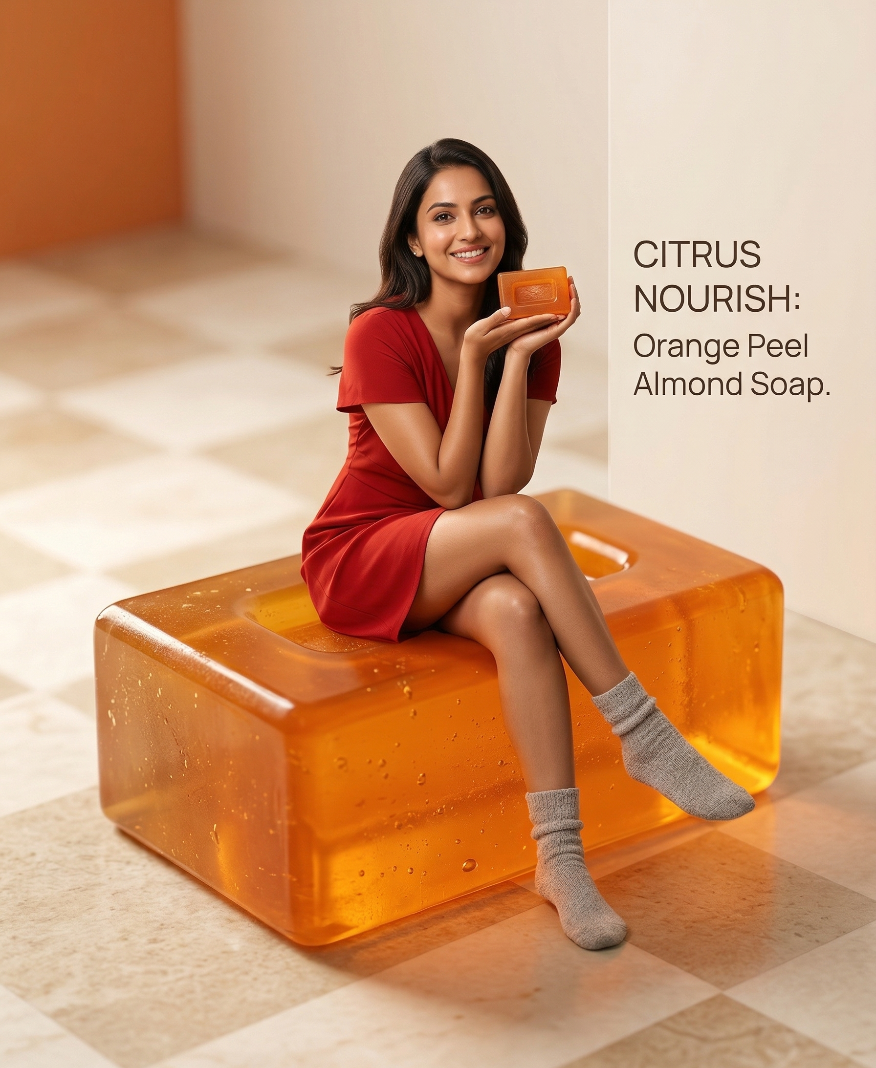 The Glow Next Gen Vitamin C Orange Peel & Almond Soap Bar – 0% Caustic Soda, Brightening