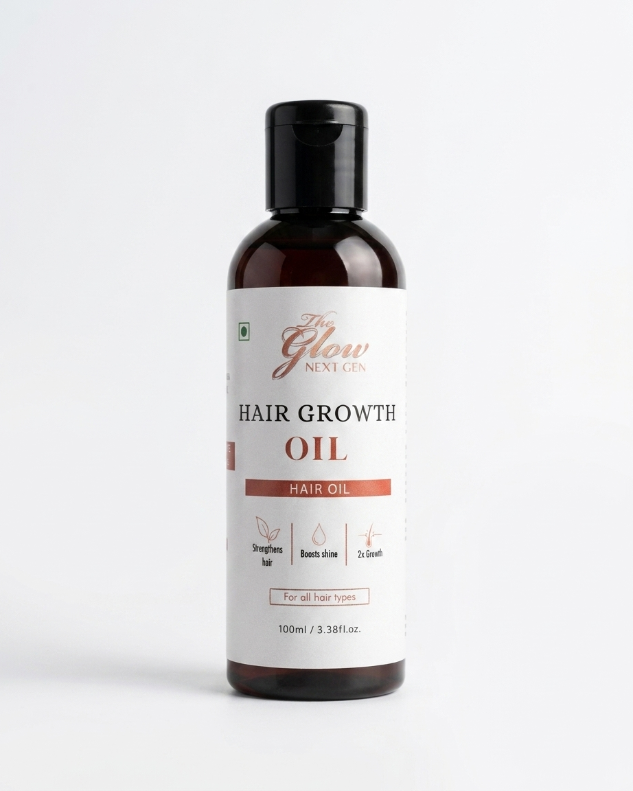 The Glow Next Gen 2X Hair Growth Oil – 10 Ayurvedic Potions Blend, 100ml | Stronger & Longer Hair