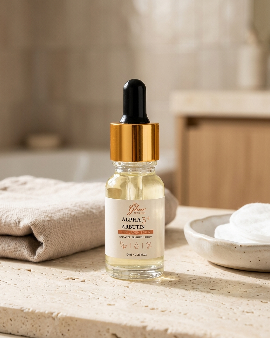 The Glow Next Gen Alpha Arbutin 3+ Collagen Brightening Serum – 10ml, Dark Spot Corrector